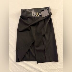 Marc New York Black Pencil Skirt with Gold Buckle